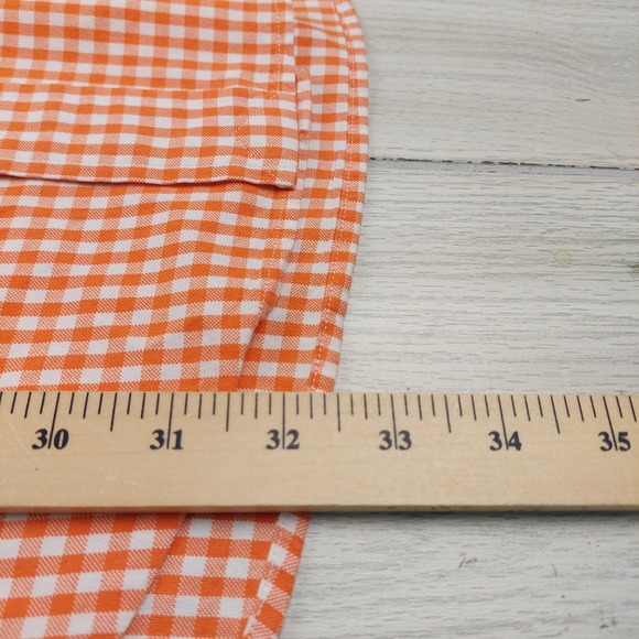 Ralph Lauren Button Down Shirt Mens Large Orange Gingham Classic Fit Preppy Dad - Picture 7 of 7